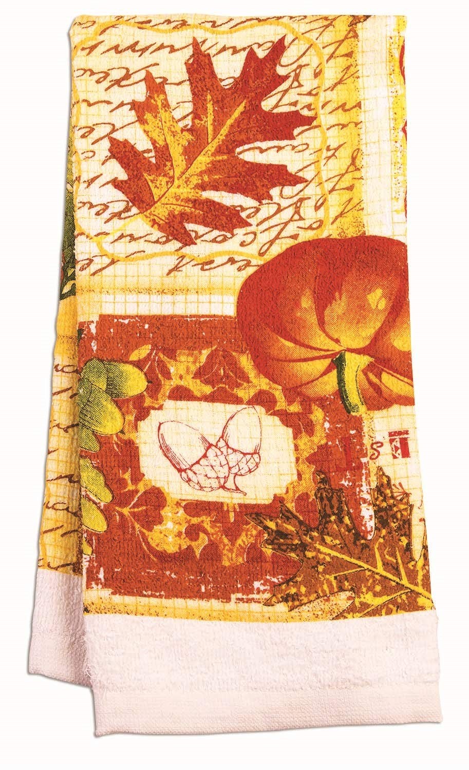 Autumn Harvest Kitchen Linen Set with Printed Oven Mitt Towel and Potholder