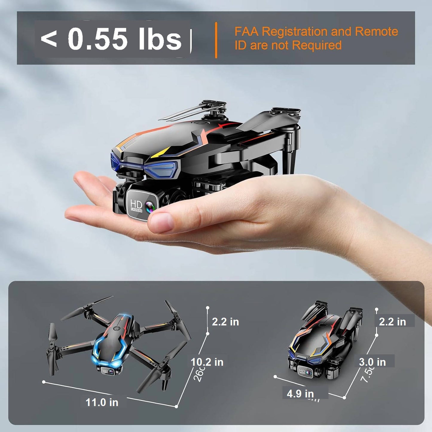 2K HD FPV Drone with Camera, Foldable RC Drone with Altitude Hold, 3 Speed Modes, 2 Batteries for Adults and Beginners