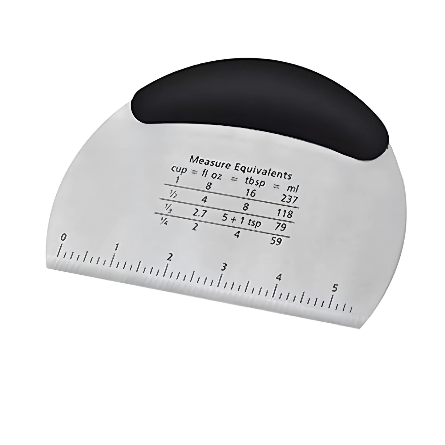Stainless Steel Dough Scraper with Measurement Markings and Non Slip Handle