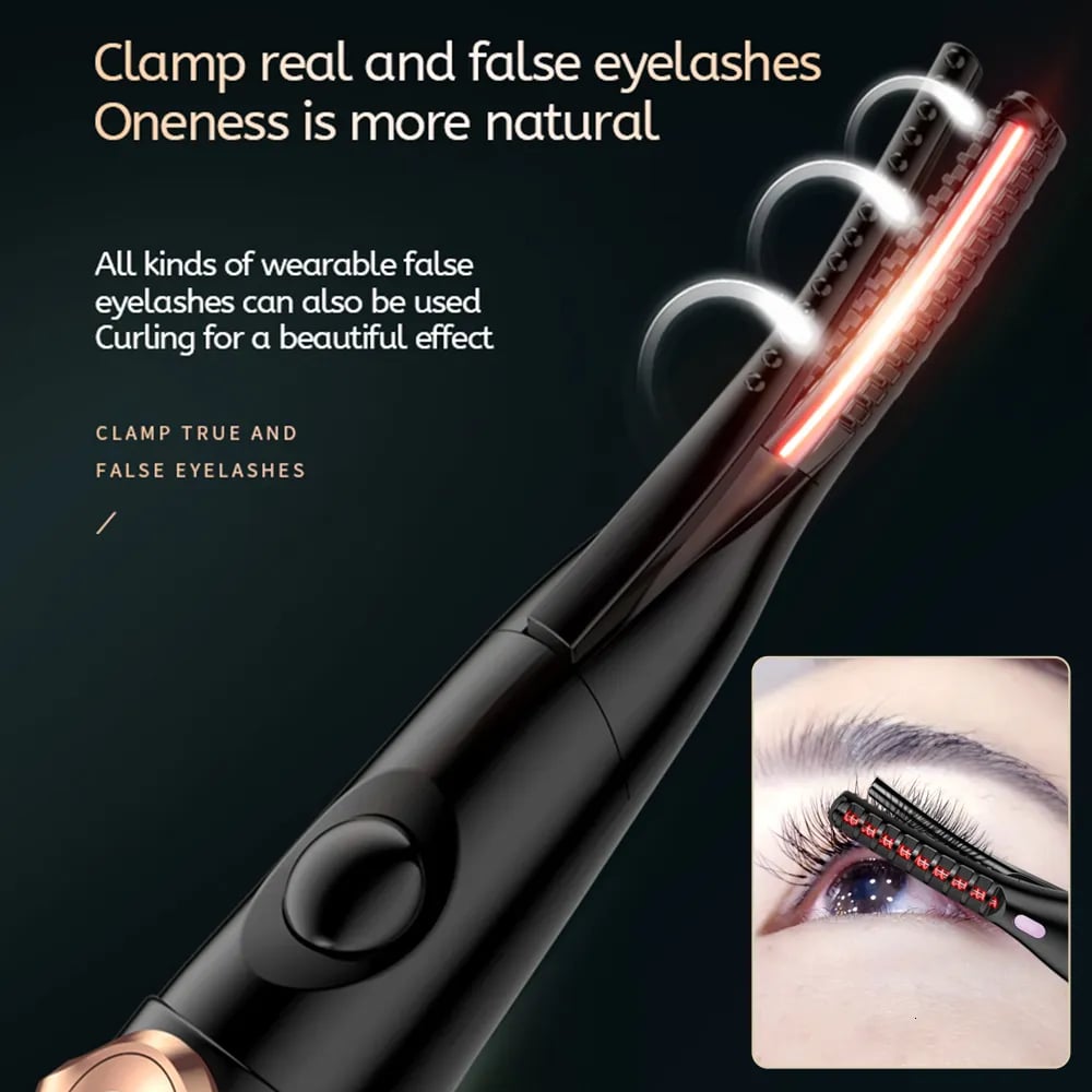 Heated Eyelash Curler with 3 Temperature Settings and Rechargeable Battery
