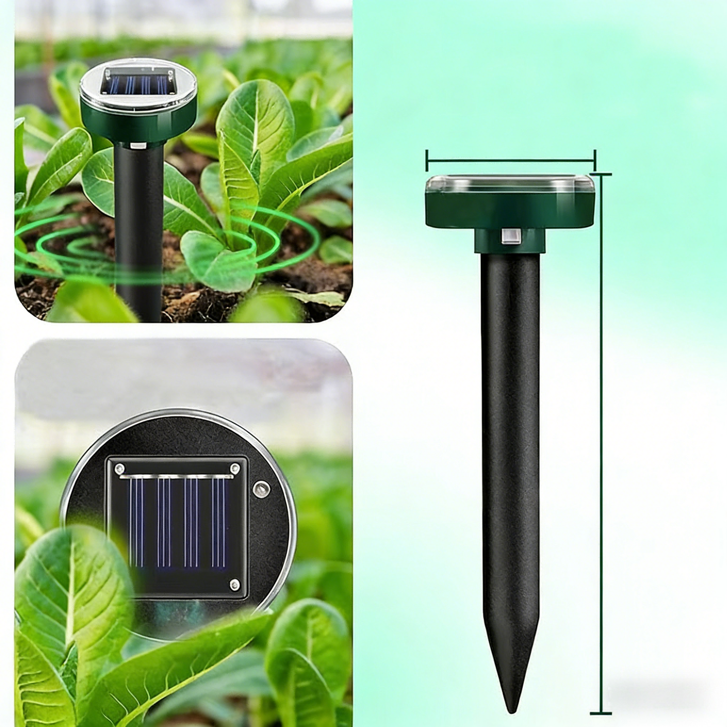 Ultrasonic Rodent Repellent with Solar Panel and Variable Frequency Waves