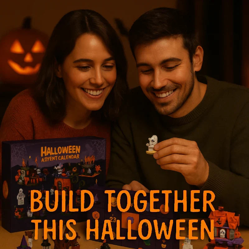 Brick Building Advent Calendar with 24 Halloween Themed Builds and Step-by-Step Instructions