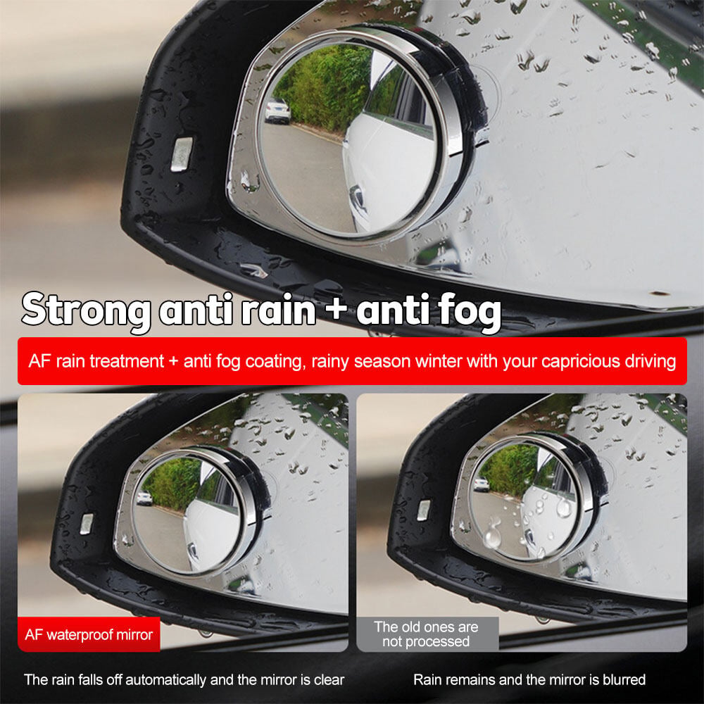 Convex Blind Spot Mirror with Vacuum Suction Mount and 360 Rotation for Cars, SUVs, Trucks