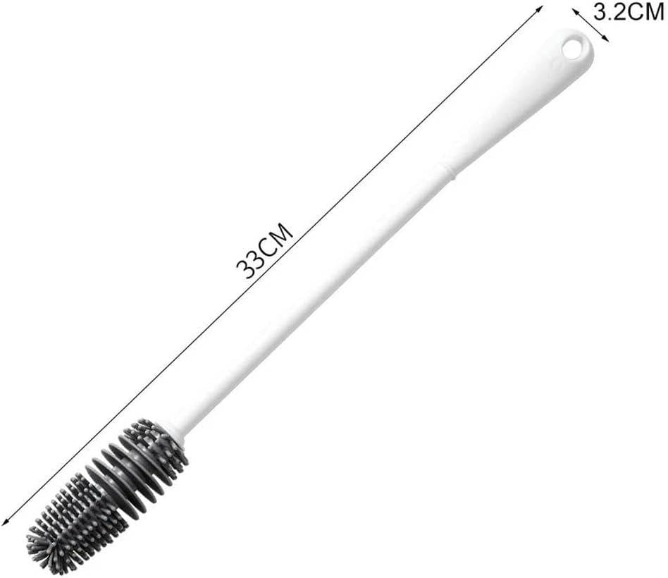 Long Handle Bottle Brush with Rotating Head and Soft Fiber Bristles