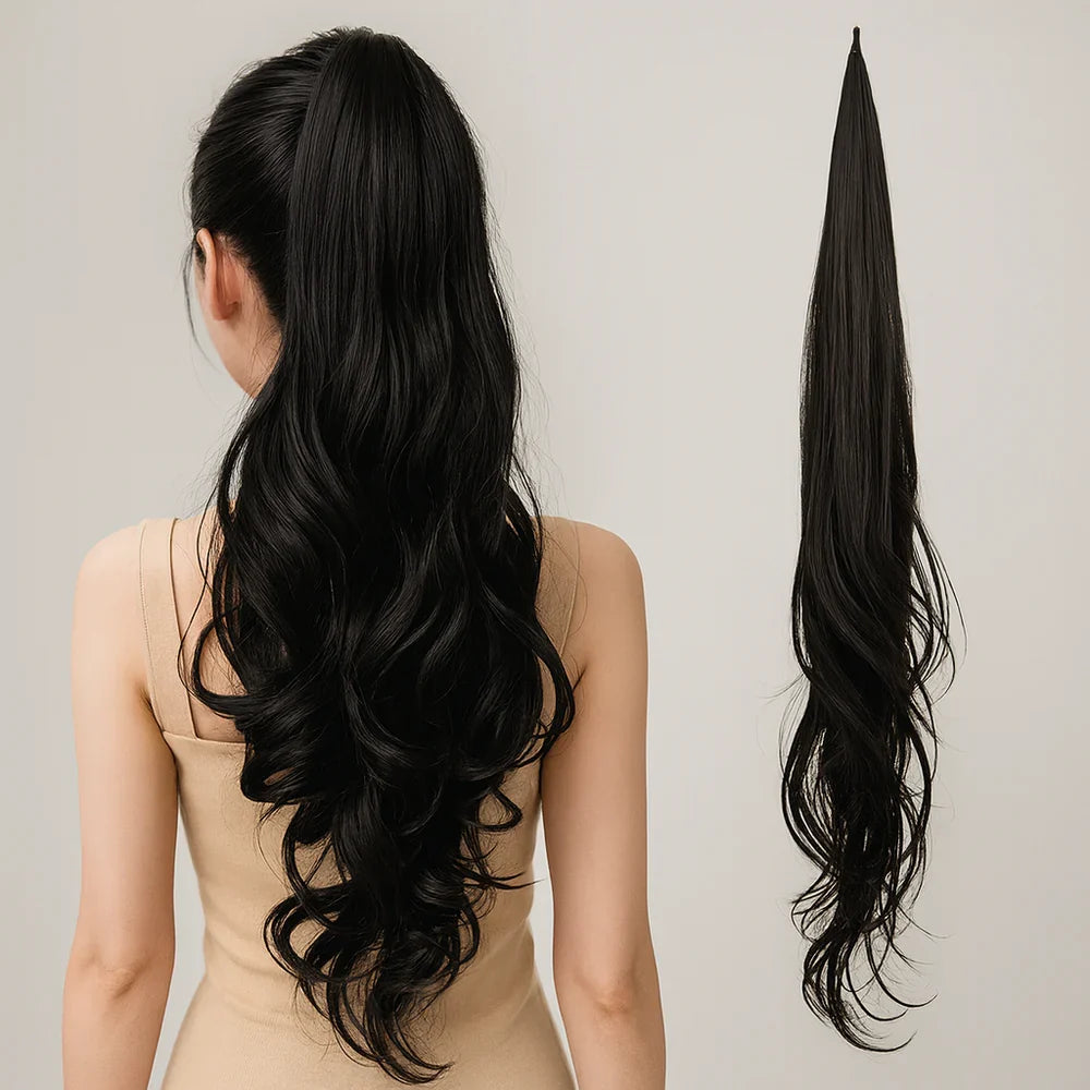 Ponytail Extension with Clip Attachment and Invisible Hairpins, Storage Bag Included