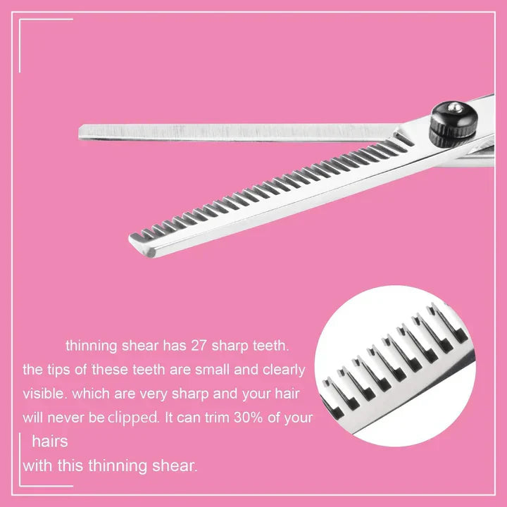Hair Cutting Scissors Set with Thinning Shears and Styling Combs, 7-Piece Kit