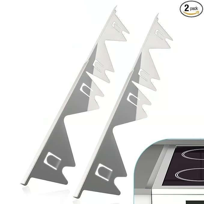 Stovetop Gap Cover with Telescoping Adjustable Fit and Silicone End Caps, Stainless Steel