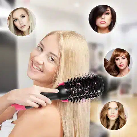Hot Air Brush with Ceramic Barrel and Four Heat Settings for Drying and Styling