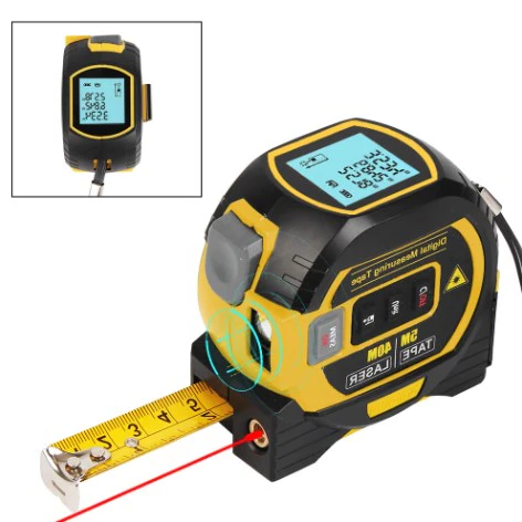 Mygametables 3-In-1 Infrared Laser Measuring Tape with Digital Display