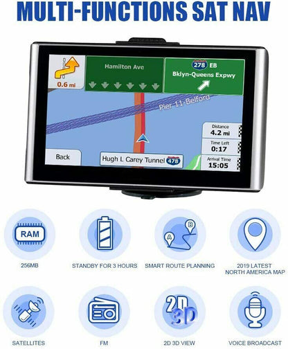 7 Inch GPS Navigation System with Touchscreen Display and Voice Guidance for Cars