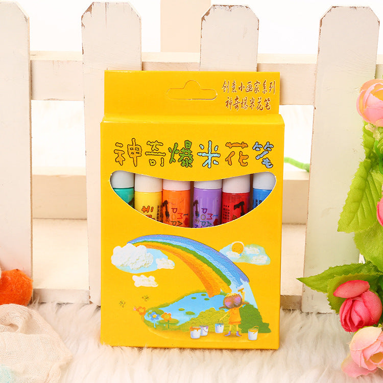 3D Popcorn Texture Crayons with Raised Drawing Effect and Washable Ink