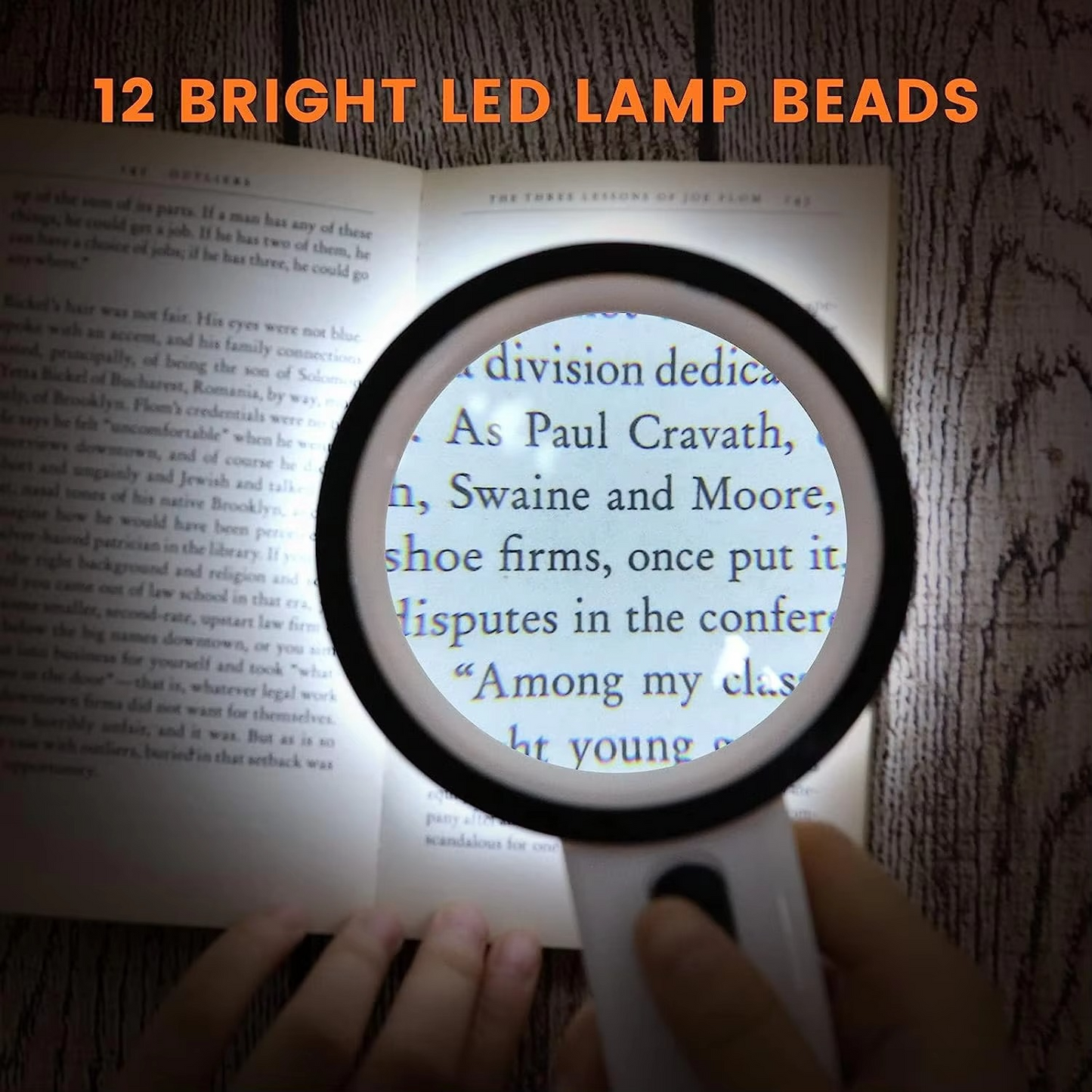 Handheld 30X Optical Magnifying Glass with LED Lights for Reading