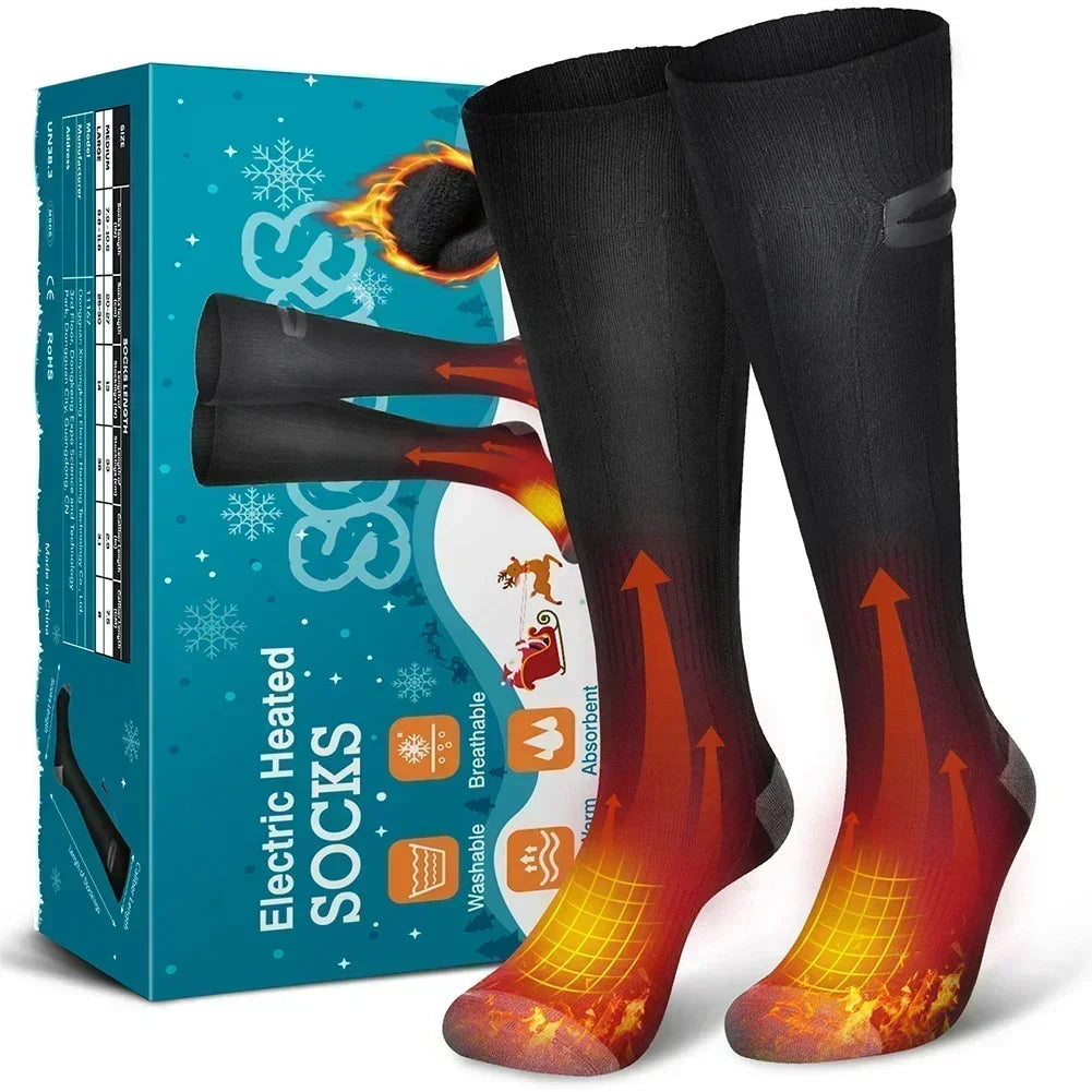 Heated Socks with Rechargeable Battery and 3 Temperature Settings for Winter Outdoor Activities
