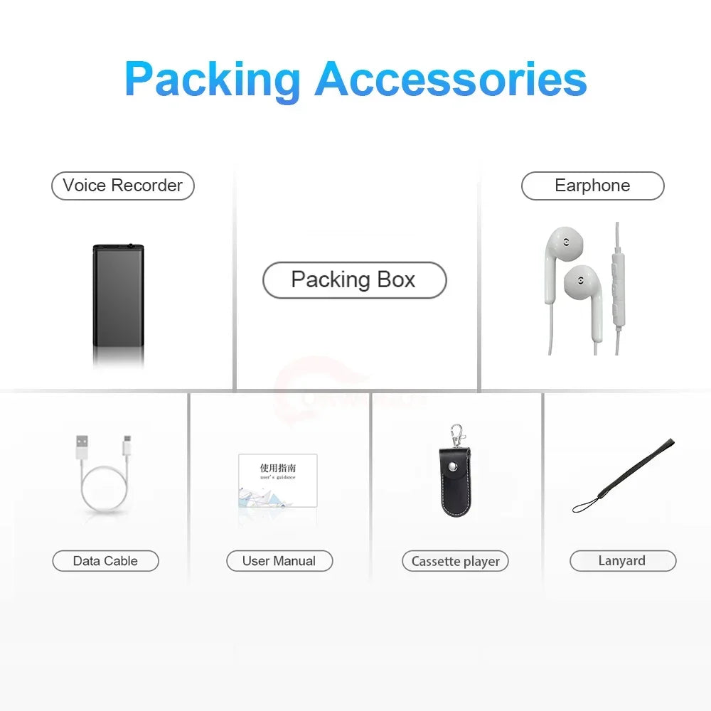 Voice Activated Audio Recorder with 8GB Storage and Magnetic Mount