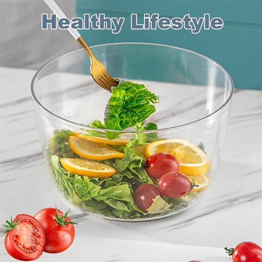 3L One Handed Press Salad Spinner, Large Lettuce & Vegetable Washer Dryer with Brake Button, BPA Free Mixer & Drainer