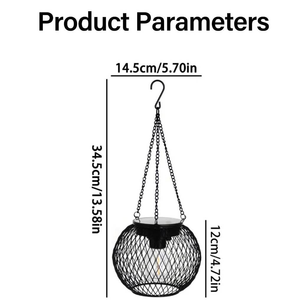 Solar Hanging Lantern with Automatic Light Sensor and 14-Hour Runtime