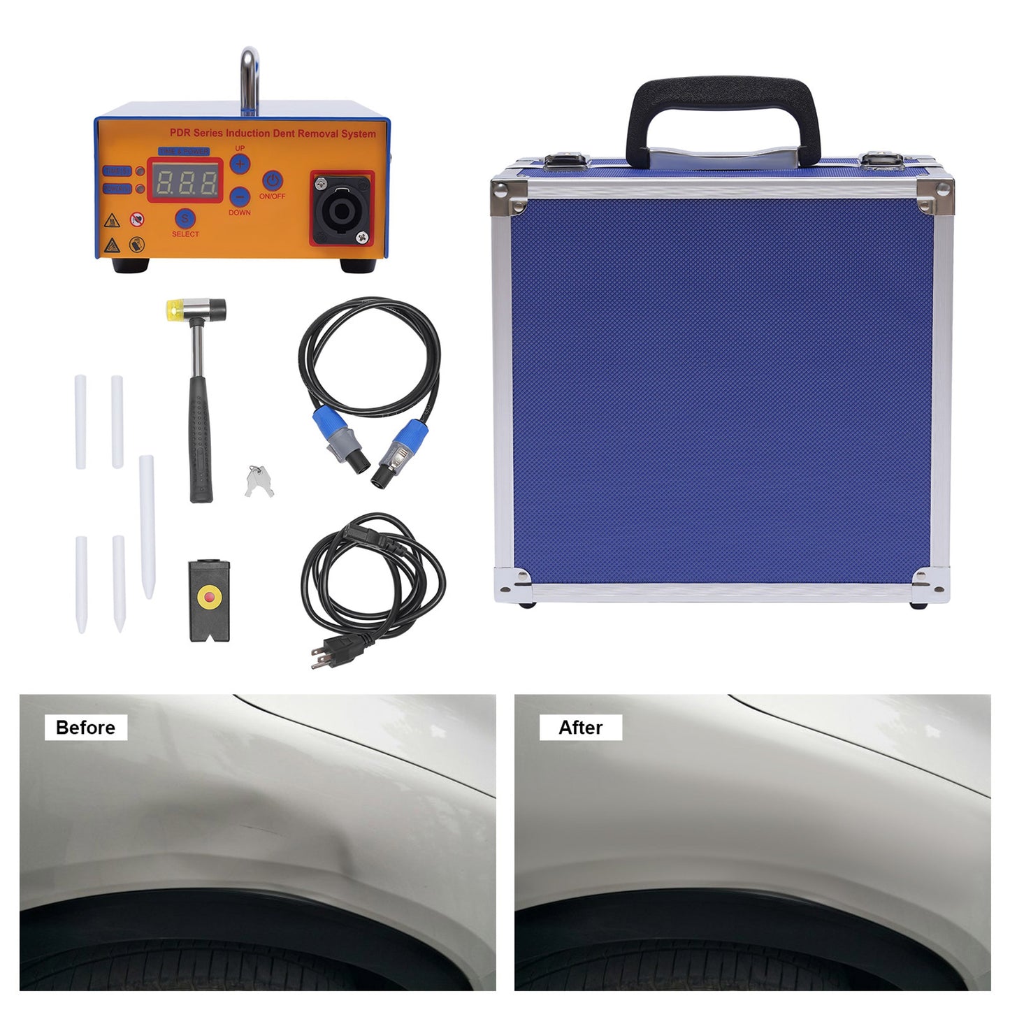 Magnetic Induction Dent Repair Machine with Digital Display and Insulated Heating Tip