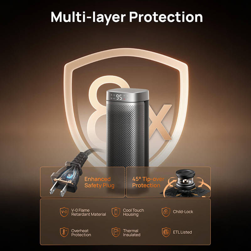 Space Heaters for Indoor Use, Portable Electric Heater with Adjustable Thermostat for Home, Office and Bedroom