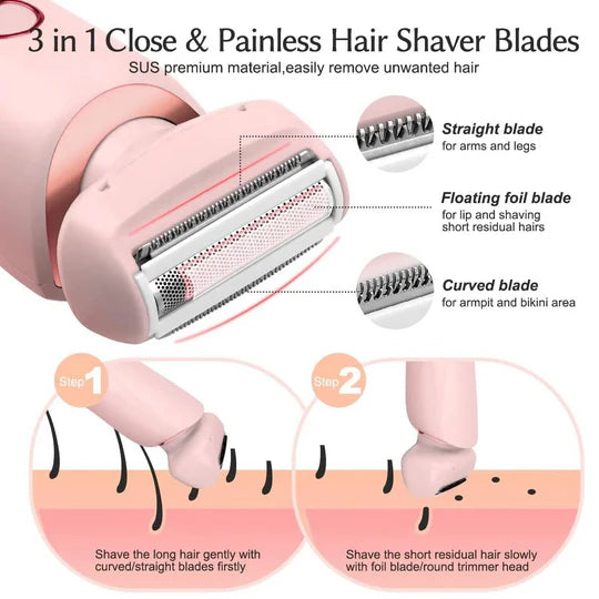 Electric Shaver for Women 3D Floating Foil Wet Dry