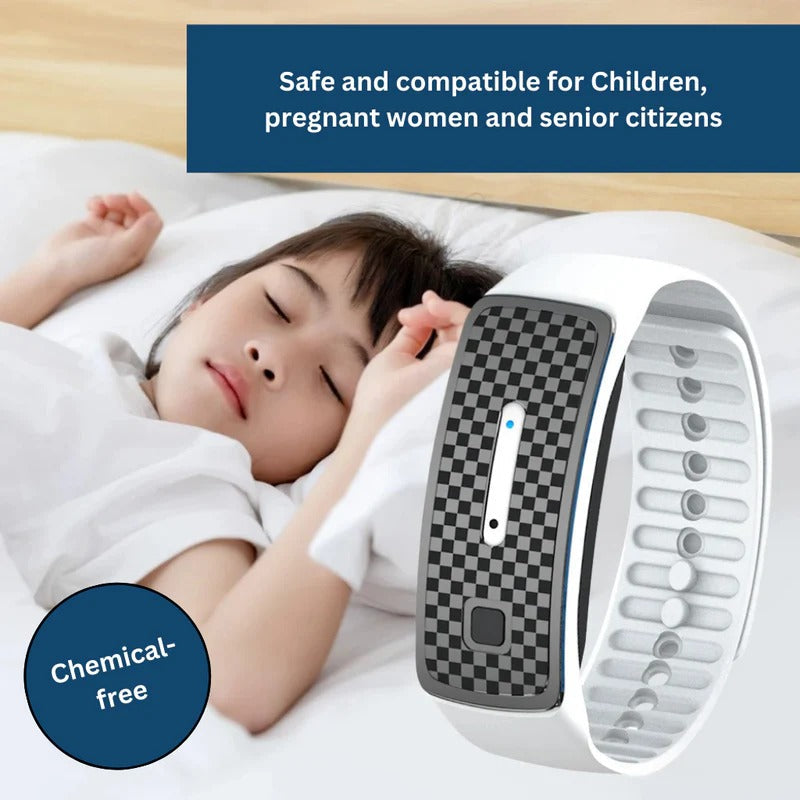 Ultrasonic Mosquito Repellent Bracelet with 7-Day Battery and USB Charging