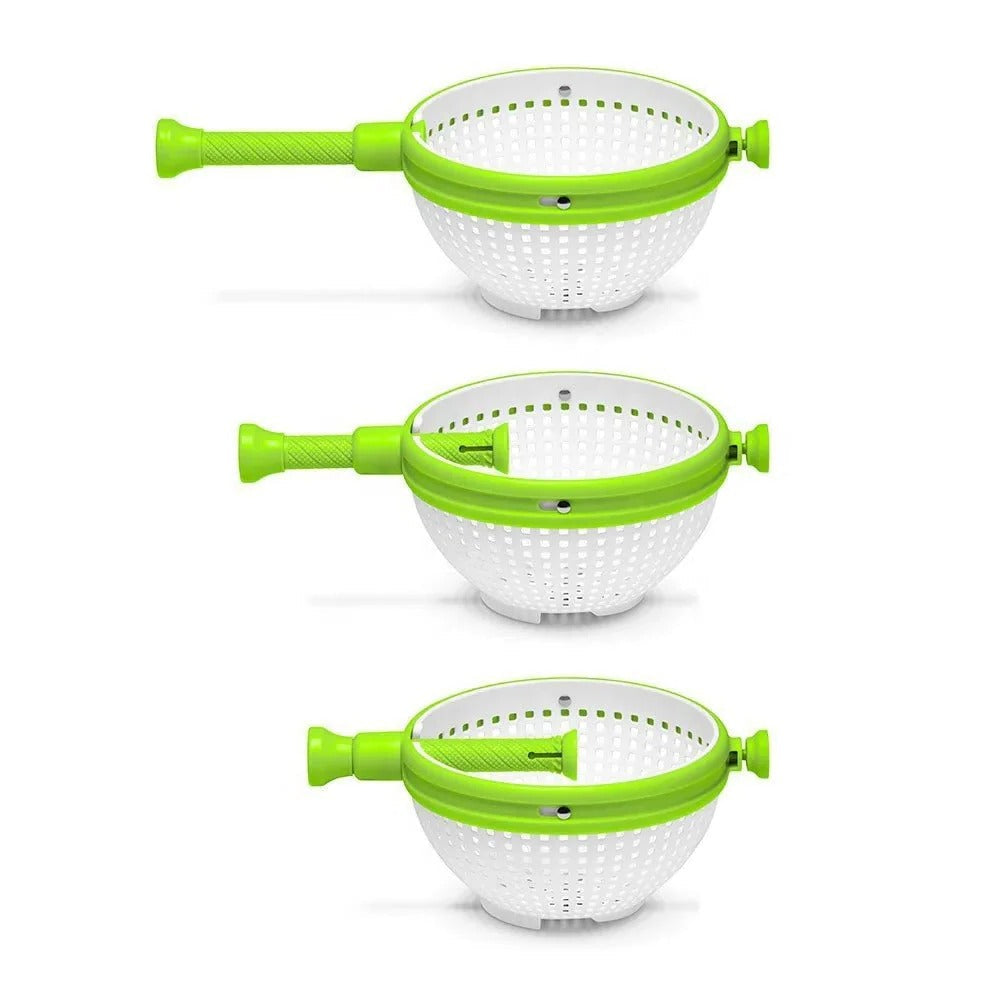 Manual Salad Spinner Bowl with Foldable Handle and Brake Button