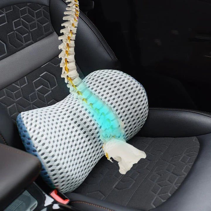Memory Foam Lumbar Support Pillow with Breathable Cover and Machine Washable Design
