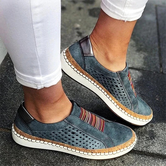Women’s Breathable Flat Bottom Slip-On Sneakers for Everyday Wear