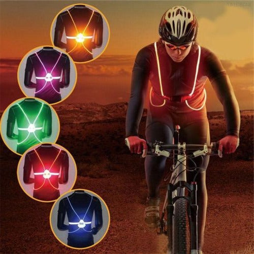 LED Safety Vest with 360-Degree Illumination and Adjustable Band, Weather Resistant