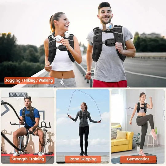 Adjustable Weighted Vest with Reflective Stripes for Training and Conditioning