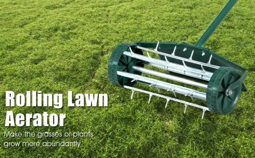 Heavy Duty Manual Lawn Spike Soil Aerator for Yard Maintenance