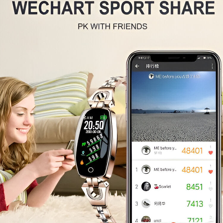 Fitness Bracelet with Heart Rate Monitoring and Touchscreen Display, Interchangeable Chains