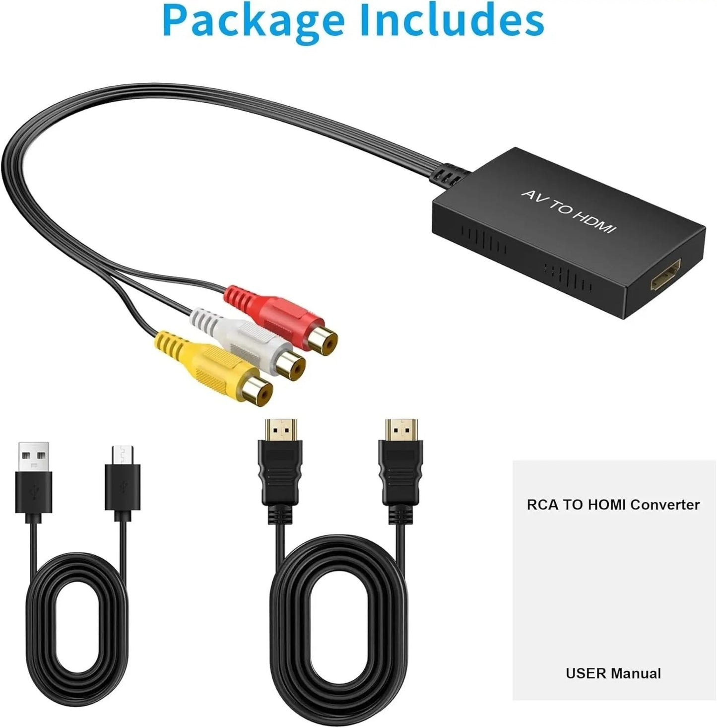 HDMI Converter AV to HDMI Adapter for PS2 PS3 Xbox VHS VCR DVD