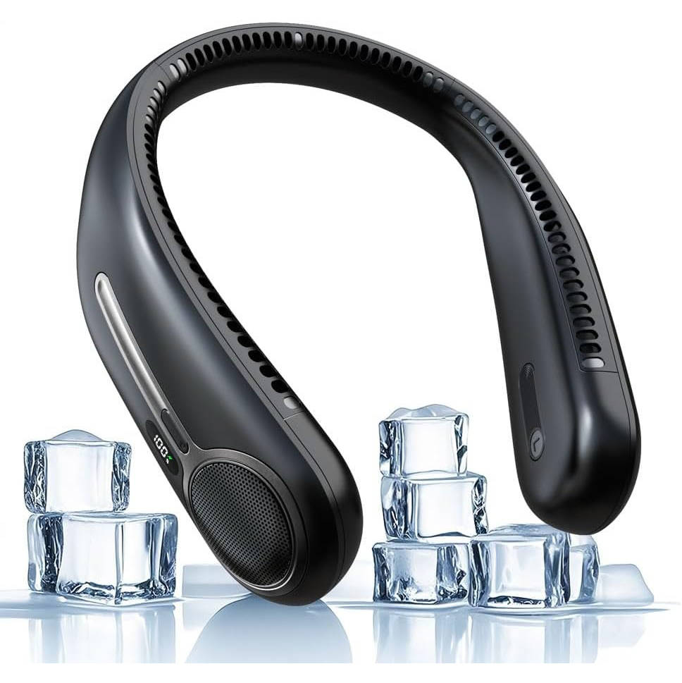 Portable Personal Wearable Neck Fan, 360° Cooling, Hands Free, Bladeless