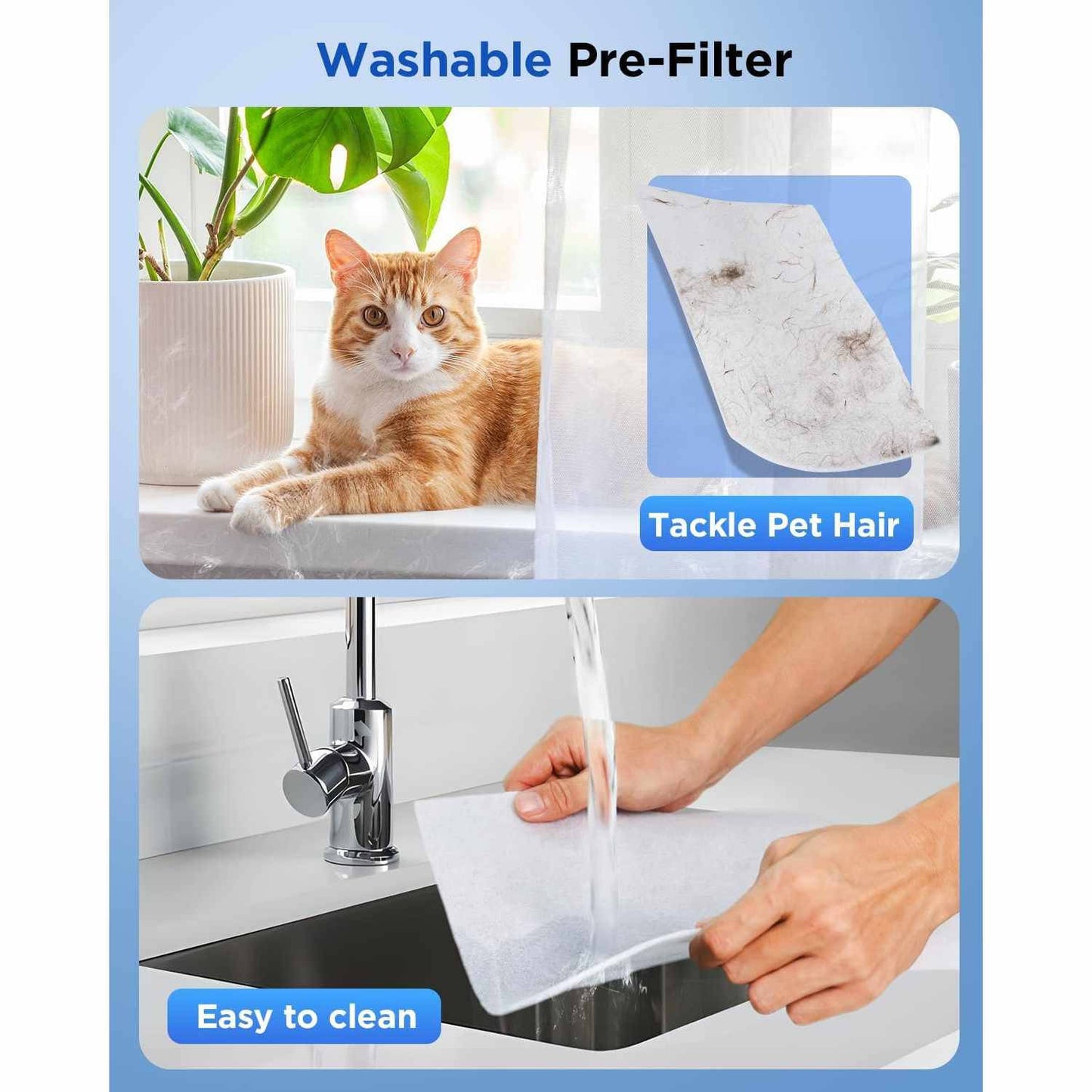 Pets Air Purifiers for Home Large Room up to 2200sq.ft, Quality Sensor, For hair allergies and asthma