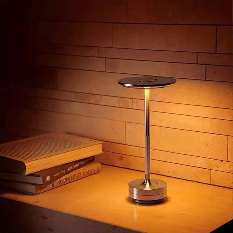 Cordless LED Table Lamp, 3 Colour Touch Dimmable & Rechargeable, Metallic