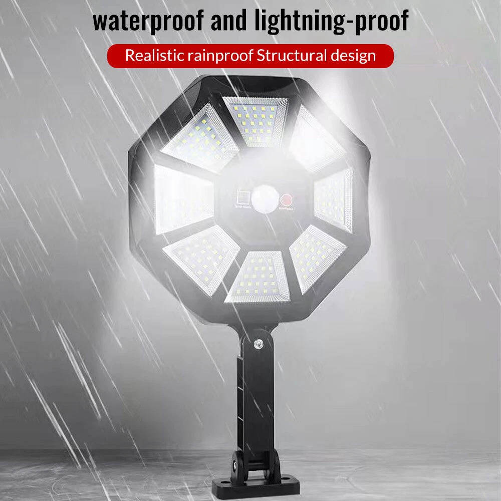 Solar Motion Sensor Flood Light 168 LED, Outdoor Dusk to Dawn Security Light Waterproof Solar Lamp