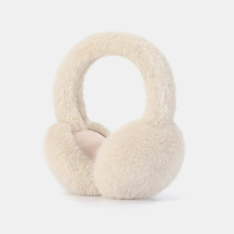 Foldable Plush Earmuffs with Detachable Material and Adjustable Band