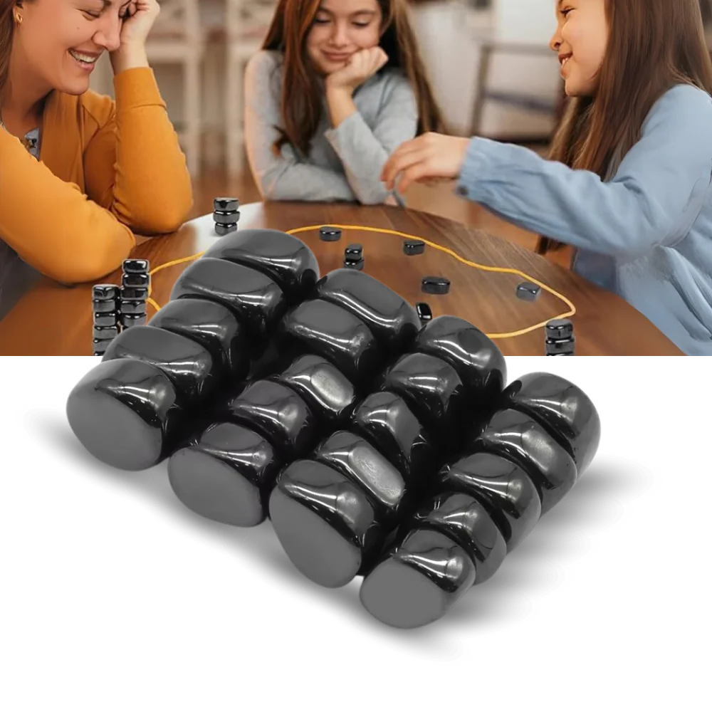 Magnetic Chess Set with 20 Repelling Pieces and Adjustable Rope Ring, Portable Pouch