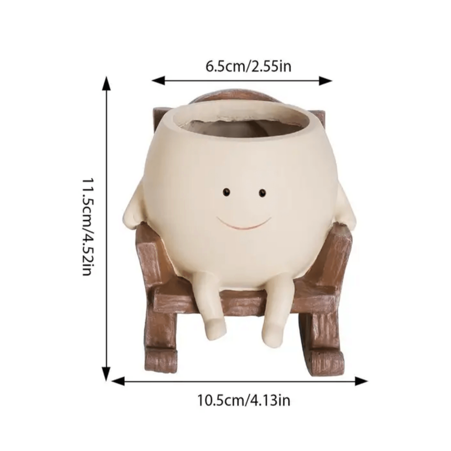 Resin Smiling Face Planter Pot for Indoor Plants
