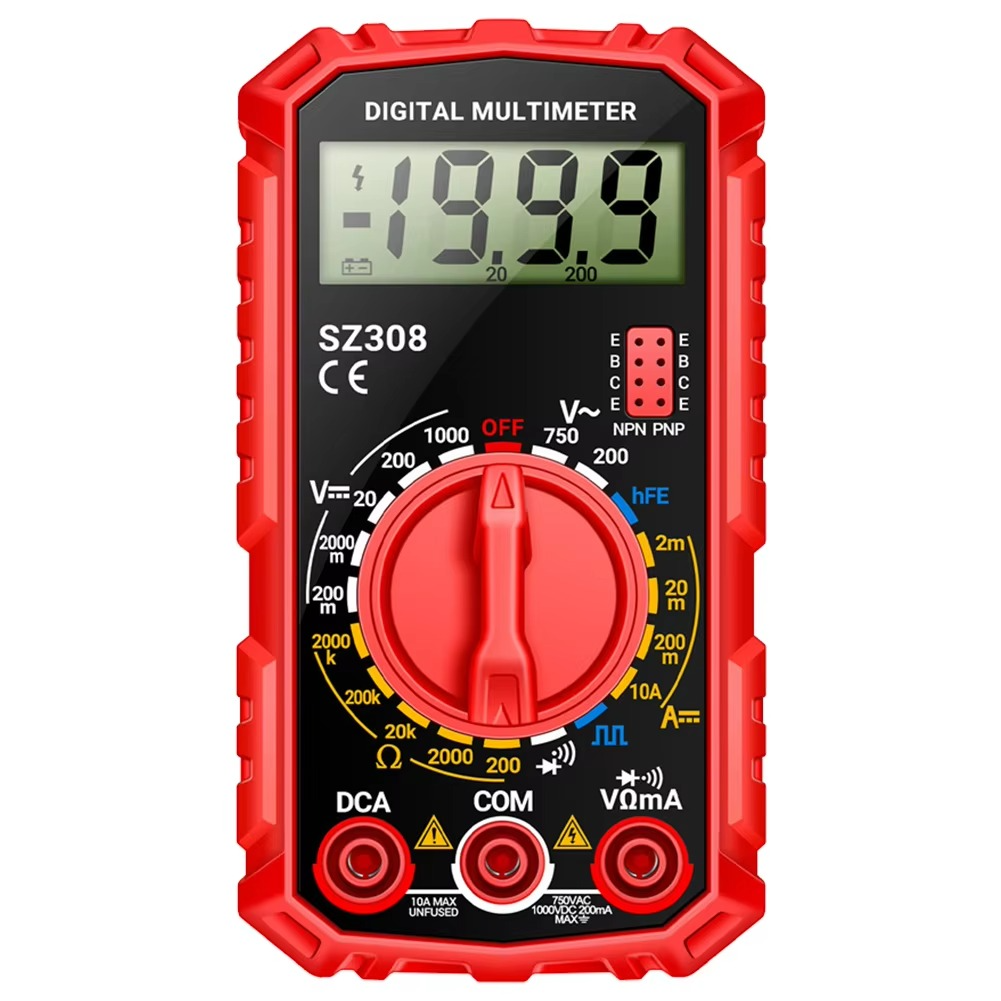 Digital Multimeter with Extended Probe Reach and Diode Testing for Electrical Systems