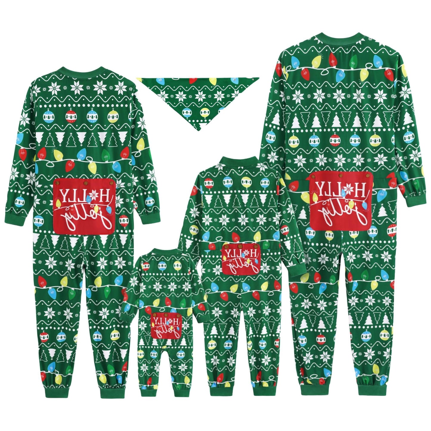 Matching Family Christmas Pajamas with Gingerbread and Tree Festive Print