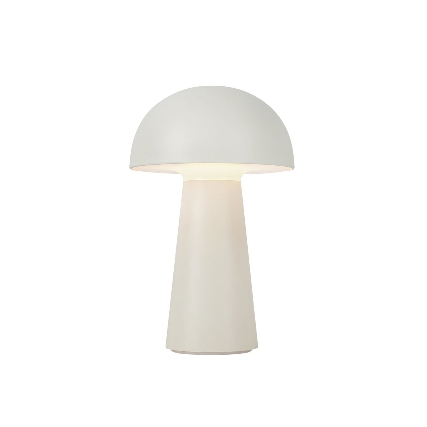Modern White Rechargeable Table Lamp with Dimming Light and Ribbed Base