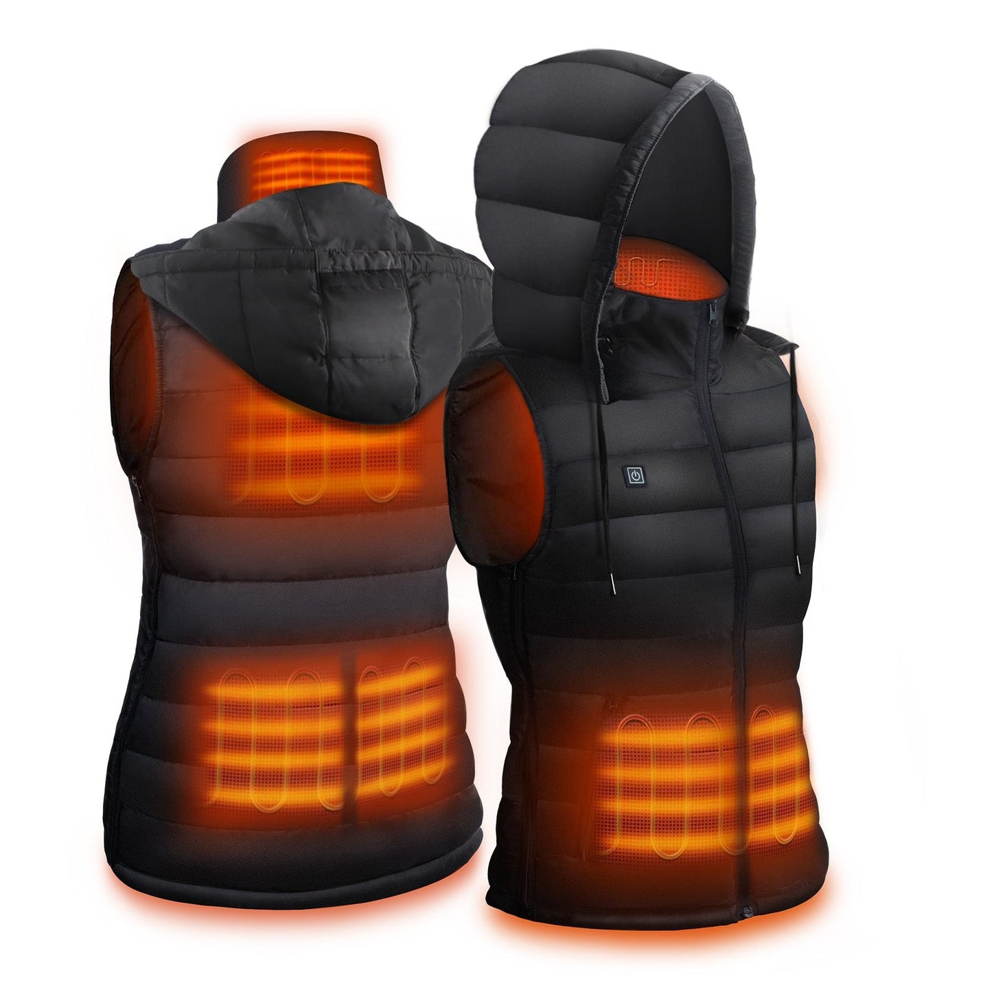 USB Thermal Heated Vest with Detachable Hood for Outdoor Cold Weather