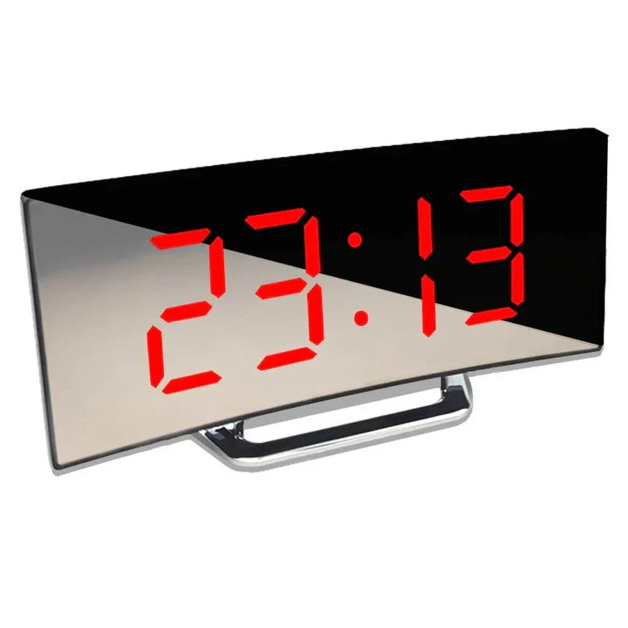 Curved Screen Digital Alarm Clock with Large Number Display and Night Dimmer