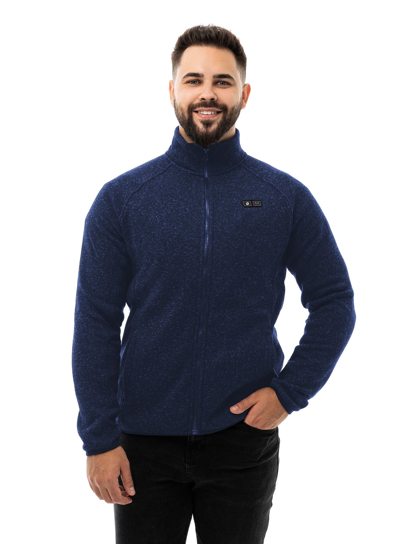 Heated Fleece Jacket with Five Carbon Fiber Zones and Power Bank Compatibility