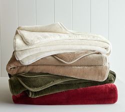 Ultra Soft Fleece Throw Blanket with Plush Ribbed Texture for Couch