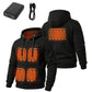 Mens Electric Heated Zipper Sweatshirt with Rechargeable Battery Pack and Dual Heating Zones