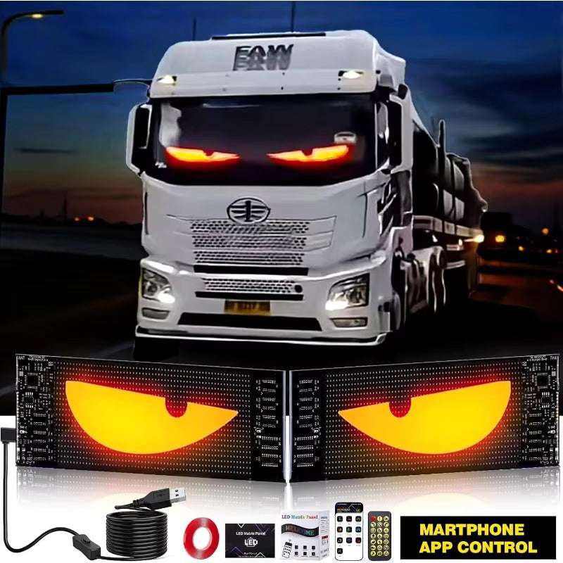 Car Windshield LED Display Panel with Remote Control and Music Sync