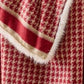 Reversible Houndstooth Fleece Throw Blanket with Soft Plush Faux Fur Backing