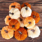 12 Pcs Artificial Velvet Pumpkin Decor, Fall Thanksgiving Decorations for Home, Table Centerpiece, Tiered Tray and Autumn Displays